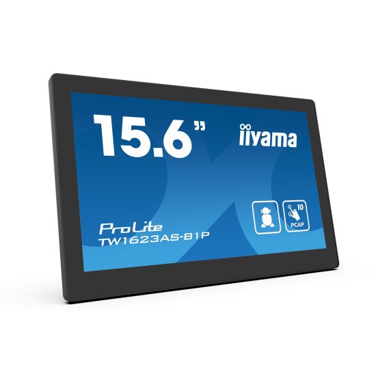 iiyama TW1623AS-B1P affichage de messages Écran plat interactif 39,6 cm (15.6") Wifi 450 cd/m² Double Full HD Noir Écran tactile Intégré dans le processeur Android 24/7