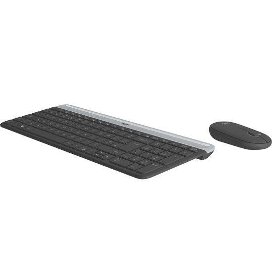 Logitech MK470 Slim Wireless Combo clavier RF sans fil QWERTY Tchèque, Slovaque Graphite, Gris