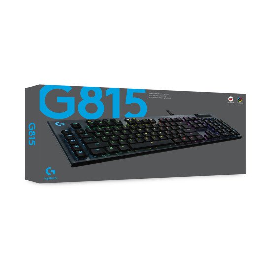 Logitech G G815 LIGHTSYNC RGB Mechanical Gaming GL Clicky QWERTY Charbon