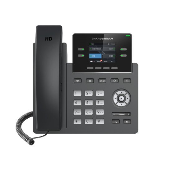 Grandstream Networks GRP2612W téléphone fixe Noir 2 lignes TFT Wifi