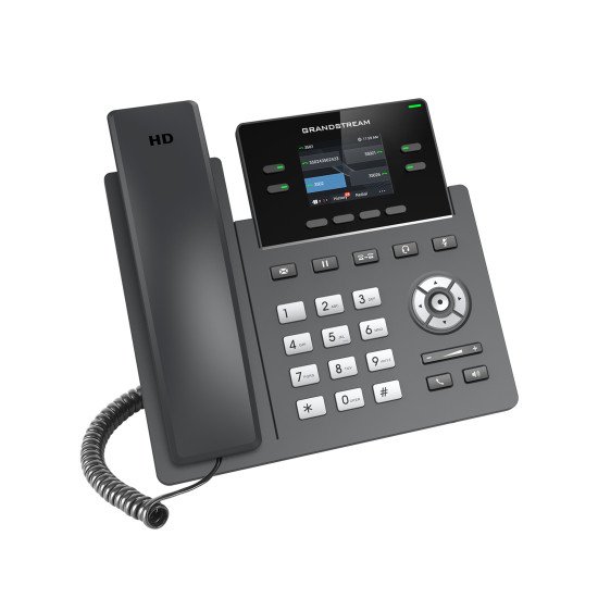 Grandstream Networks GRP2612W téléphone fixe Noir 2 lignes TFT Wifi