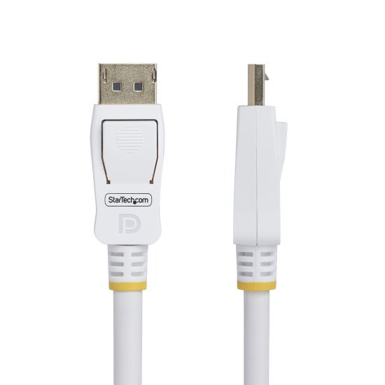 StarTech.com Câble DisplayPort 1.2 de 3m Blanc Certifié VESA, 4K 60Hz, 21.6Gbps, Connecteurs DP Verrouillables, Câble DisplayPort DP 1.2, Câble de Moniteur DP, M/M