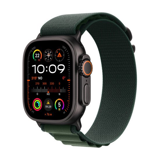 Apple Watch Ultra 2 OLED 49 mm Numérique 410 x 502 pixels Écran tactile 4G Noir GPS (satellite)