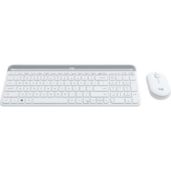 Logitech MK470 clavier RF sans fil QWERTY Danois, Finlandais, Norvégien, Suédois Argent, Blanc