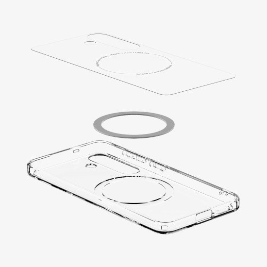 Spigen Ultra Hybrid (MagFit) coque de protection pour téléphones portables 17 cm (6.7") Housse Transparent, Blanc