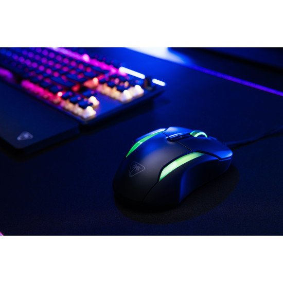 Turtle Beach Kone II - Souris gaming RGB ergonomique filaire, capteur optique 26 000 DPI, interrupteurs optiques 100 M de clics, 23 entrées personnalisables, molette 4D, patins en PTFE pur - Noir cendre