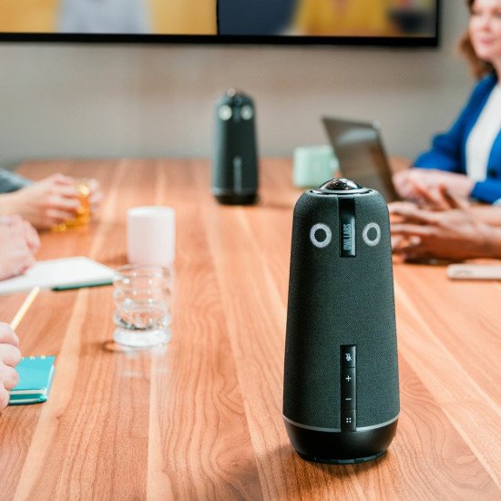 Owl Labs Meeting Owl 4+ – Caméra de visioconférence intelligente 4K, microphone et haut-parleur à 360°, avec des fonctionnalités telles que la focalisation automatique sur la personne qui parle, le zoom intelligent et l'égalisation du bruit