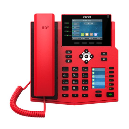 Fanvil X5U-R téléphone fixe Noir, Rouge 16 lignes Wifi