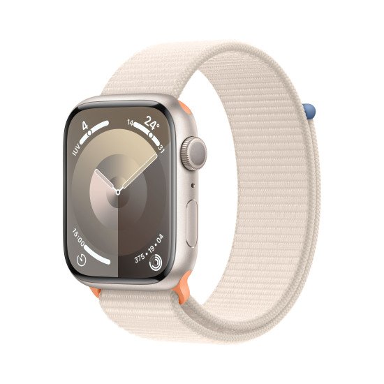 Apple Watch Series 9 45 mm Numérique 396 x 484 pixels Écran tactile Beige Wifi GPS (satellite)