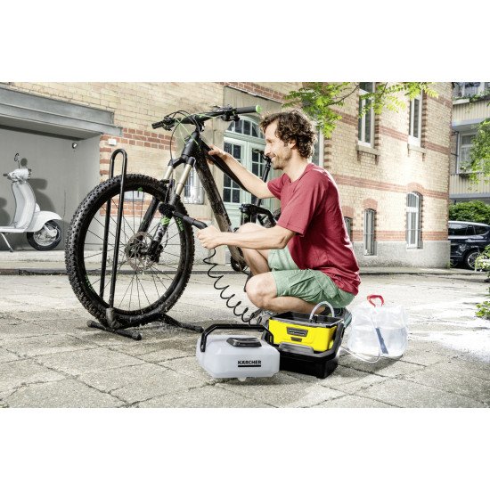 Kärcher OC 3 + Adventure Nettoyeur haute pression Compact Batterie 120 l/h Noir, Jaune