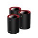 Cudy M3000 3-Pack Bi-bande (2,4 GHz / 5 GHz) Wi-Fi 6 (802.11ax) Noir, Rouge 1 Interne