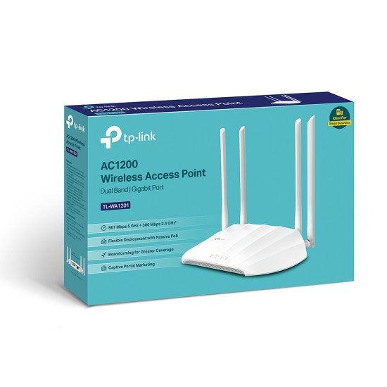 TP-LINK TL-WA1201 867 Mbit/s Blanc Connexion Ethernet, supportant l'alimentation via ce port (PoE)