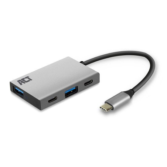 ACT AC7070 hub & concentrateur USB 3.2 Gen 2 (3.1 Gen 2) Type-C 1000 Mbit/s Gris