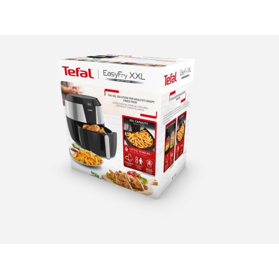 Tefal Easy Fry EY701D Unique 5,6 L Autonome 1850 W Friteuse d'air chaud Noir, Acier inoxydable