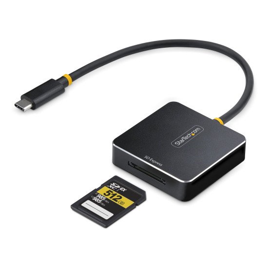 StarTech.com Lecteur de Cartes SD Express USB-C, USB 10Gbps, Lecteur de Cartes Mémoire Portable, Adaptateur USB Type-C vers Secure Digital 7.1, Fonctionne avec tous les Systèmes d'Exploitation