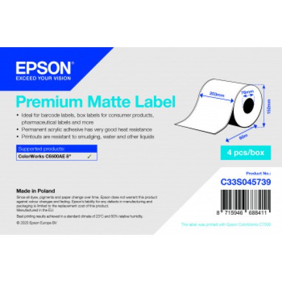 Epson C33S045739 étiquette à imprimer Blanc