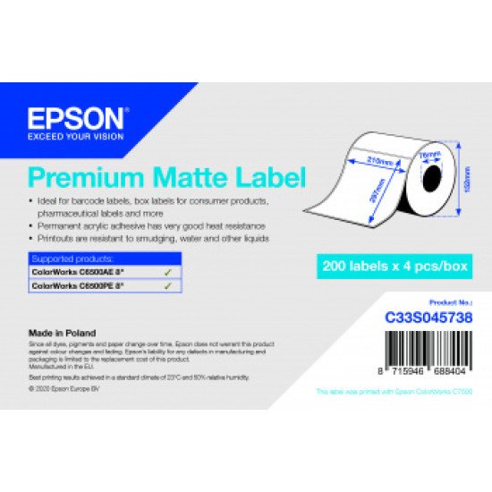 Epson C33S045738 étiquette à imprimer Imprimante d'étiquette adhésive