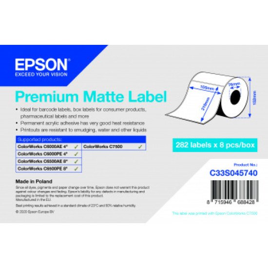 Epson C33S045740 étiquette à imprimer Imprimante d'étiquette adhésive