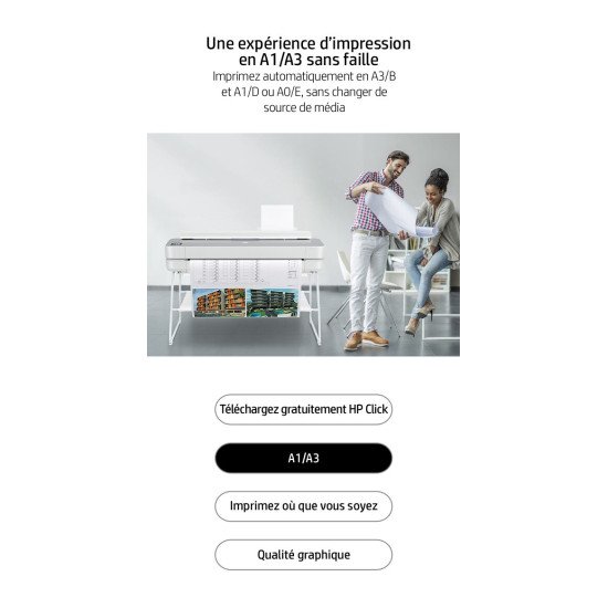 HP Designjet Studio Steel 36-in Printer imprimante grand format Wifi A jet d'encre thermique Couleur 2400 x 1200 DPI 914 x 1897 mm Ethernet/LAN