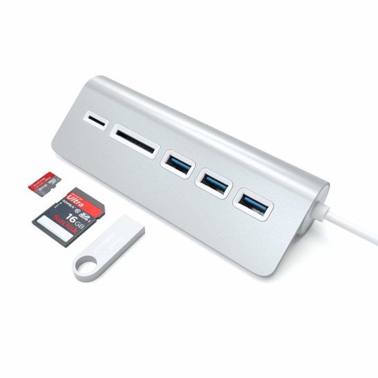 Satechi ST-3HCRS station d'accueil USB 3.2 Gen 1 (3.1 Gen 1) Type-A Argent