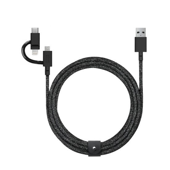 Native Union BELT-ULC-CS-BLK-NP câble USB 2 m USB A USB C/Micro USB A/Lightning Noir