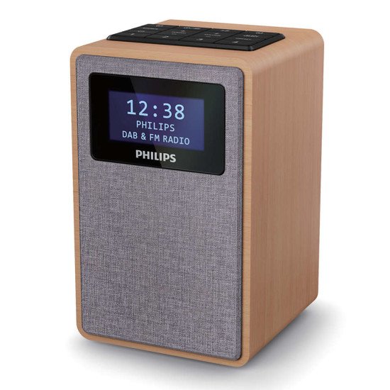 Philips TAR5005/10 Radio portable Horloge Numérique Gris, Bois