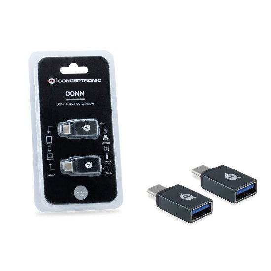 Conceptronic DONN03G changeur de genre de câble USB 3.1 Gen 1 Type-C USB 3.1 Gen 1 Type-A Noir