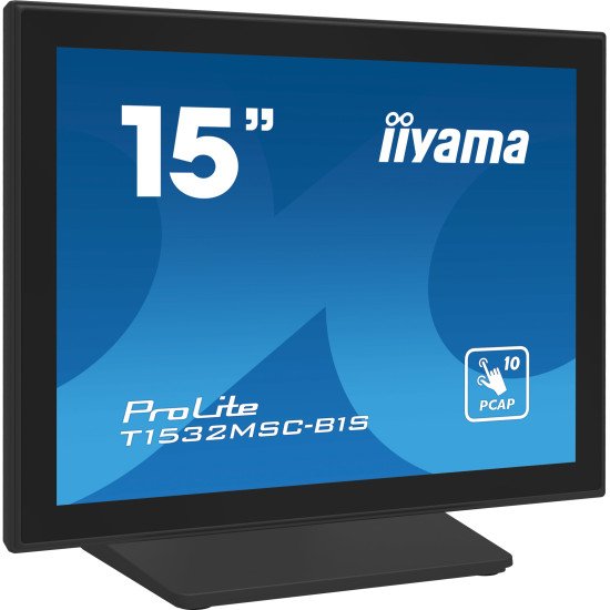 iiyama ProLite T1532MSC-B1S écran PC 38,1 cm (15") 1024 x 768 pixels XGA LCD Écran tactile Noir