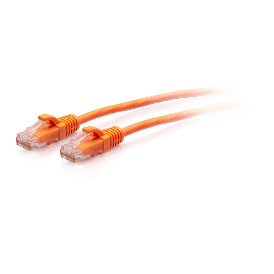 C2G Câble de raccordement Ethernet fin Cat6a non blindé (UTP) avec protection anti-accrochage de 2,1 m - Orange