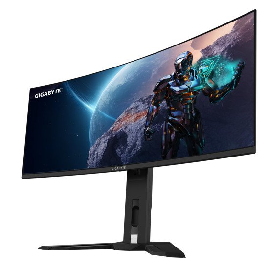 GIGABYTE Moniteur de jeu courbé OLED WQHD MO34WQC 34" - 3440 x 1440, 175Hz, 0.03ms, KVM, 250 cd/m², FreeSync Premium Pro, DisplayHDR True Black 400, HDMI 2.1, Displayport 1.4