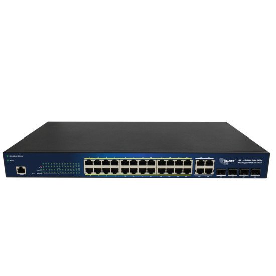 ALLNET ALL-SG8428V2PM commutateur réseau Géré L2 Gigabit Ethernet (10/100/1000) Connexion Ethernet POE Noir