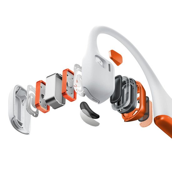 SHOKZ OpenRun Pro 2 Casque Sans fil Crochets auriculaires Sports Bluetooth Orange, Blanc