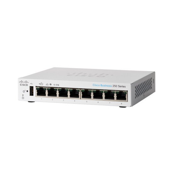 Cisco CBS250-8T-D-UK commutateur réseau Géré L3 Gigabit Ethernet (10/100/1000) Connexion Ethernet POE Gris