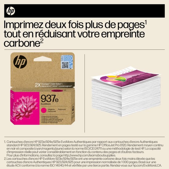 HP 937e Cartouche d'encre authentique Magenta EvoMore