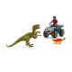 schleich Dinosaurs Fuite sur quad face au vélociraptor