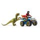 schleich Dinosaurs Fuite sur quad face au vélociraptor