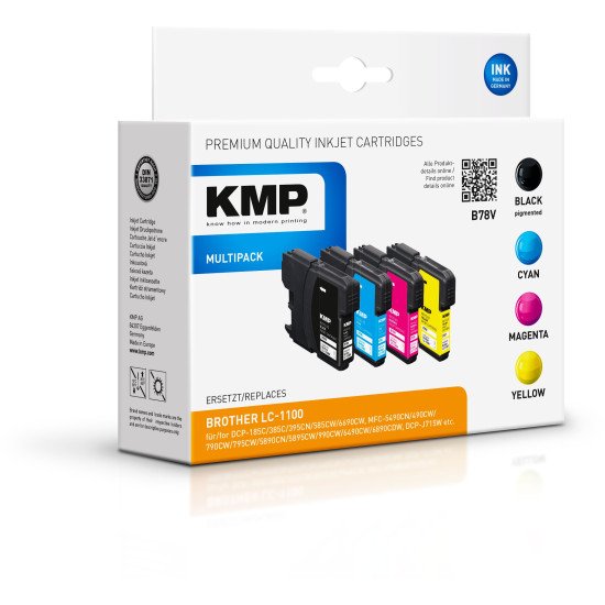 KMP B78V cartouche d'encre 4 pièce(s) Compatible Noir, Cyan, Magenta, Jaune