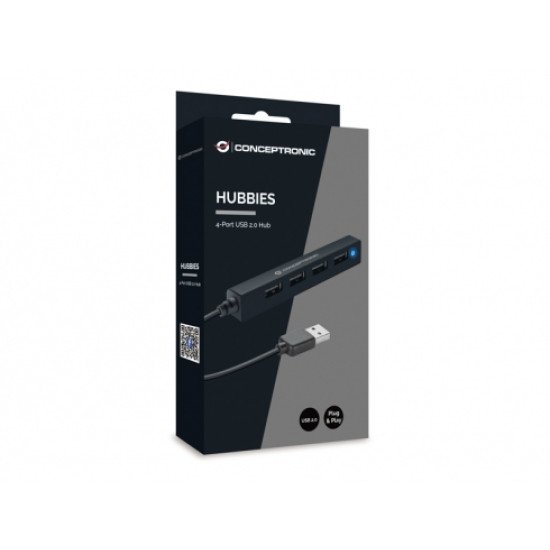 Conceptronic HUBBIES05B hub & concentrateur USB 2.0 480 Mbit/s Noir