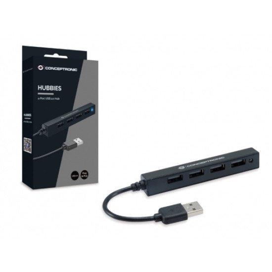 Conceptronic HUBBIES05B hub & concentrateur USB 2.0 480 Mbit/s Noir