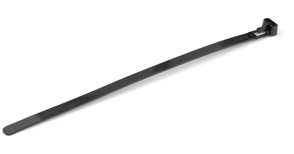 StarTech.com Colliers de Serrage Réutilisables 25 cm Noirs - Largeur 7 mm -  Diam. faisceau 65 mm - Résistance traction 22 kg - Colson nylon détachable
