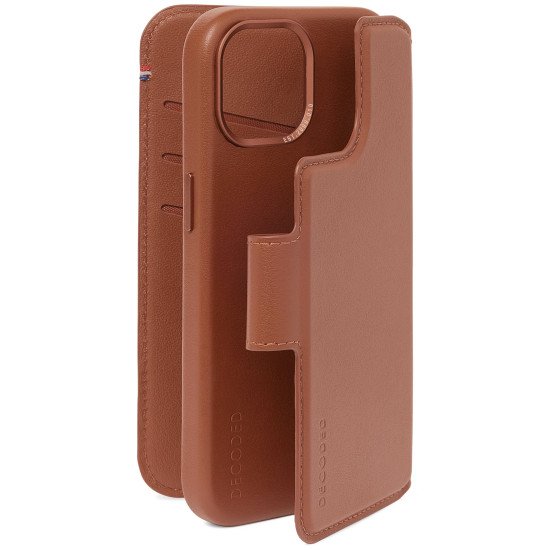 Decoded D24IPO15PLDW5TN coque de protection pour téléphones portables 17 cm (6.7") Étui avec portefeuille Marron