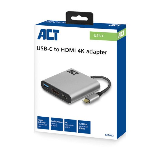 ACT AC7022 adaptateur graphique USB 4096 x 2160 pixels Gris