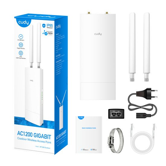 Cudy AP1300 Outdoor 867 Mbit/s Blanc Connexion Ethernet POE