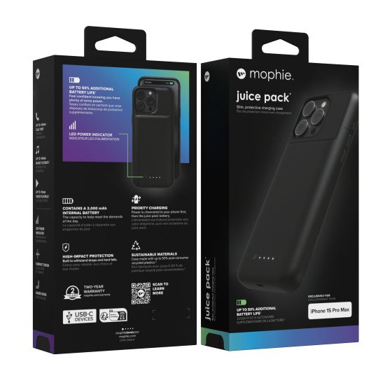 mophie Juice Pack coque de protection pour téléphones portables 17 cm (6.7") Housse Noir