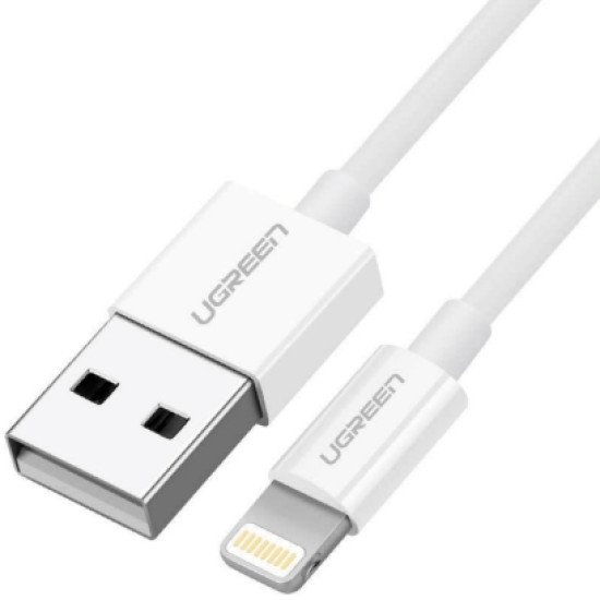 Ugreen cable USB 2.0 A lightning 2m, 5V/2.4A iPhone 7 / 7plus / 6S/ 6 / 6 Plus, iPhone 5s/5c/5, iPad Mini/Mini 2, iPad 1 m Blanc