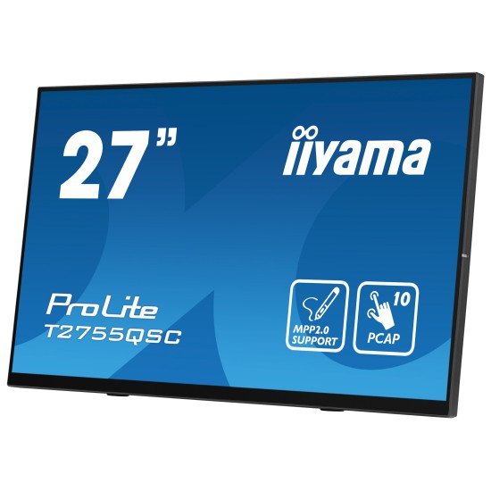 iiyama ProLite T2755QSC-B1 écran PC 68,6 cm (27") 2560 x 1440 pixels Full HD LCD Écran tactile Noir