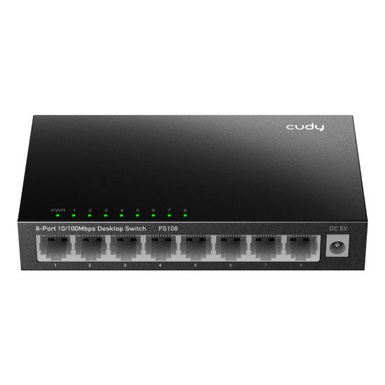 Cudy FS108 commutateur réseau Non-géré Fast Ethernet (10/100) Noir