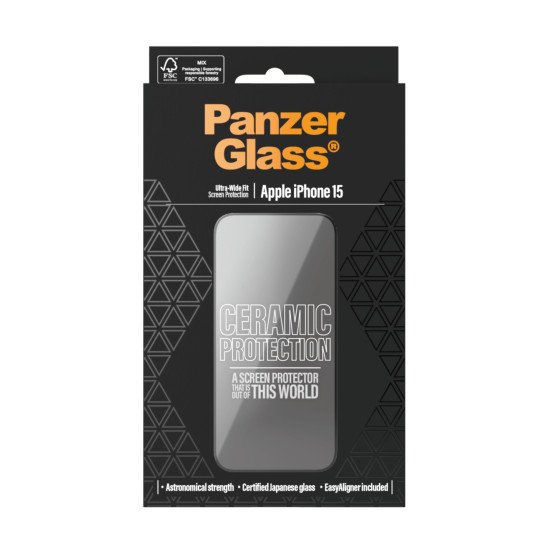 PanzerGlass PG Scrn Ceramic iPhone 15 UWF WA Protection d'écran transparent Apple 1 pièce(s)