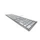 CHERRY KC 6000 Slim clavier USB AZERTY Belge Argent, Blanc