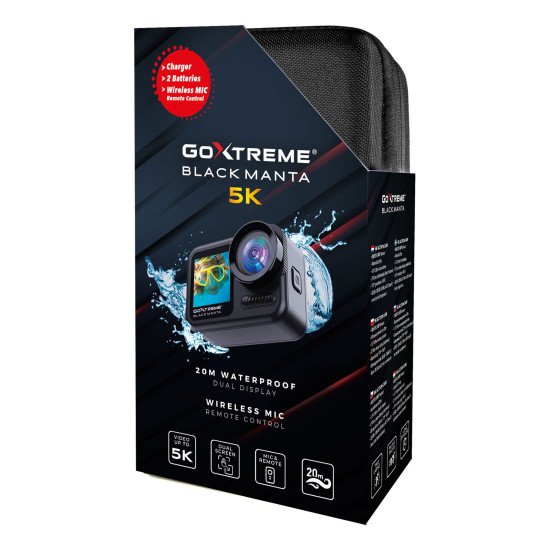 GoXtreme Black Manta caméra pour sports d'action 24 MP 5K Ultra HD Wifi 122 g